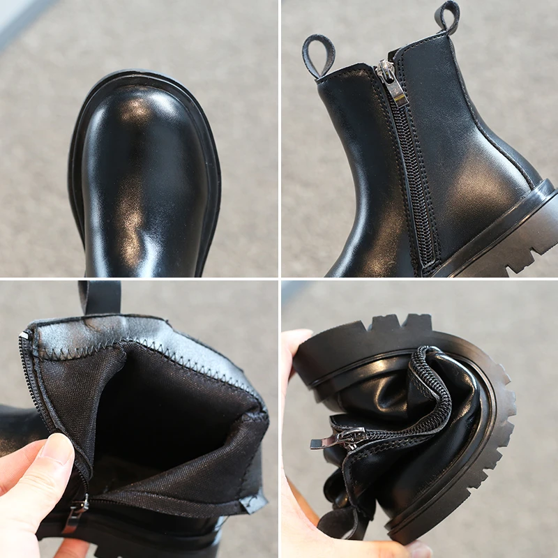 Kinderen Chelsea Laarzen voor Jongens Meisjes Mode Klassieke Zijrits Enkel Korte Laarzen Zwart Beige Kinderen Herfst Winter Warme Schoenen