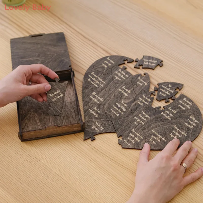 

Valentine's Day Love Puzzle Anniversary Gift Wooden Love You 20 Reasons Puzzle Adult Gift