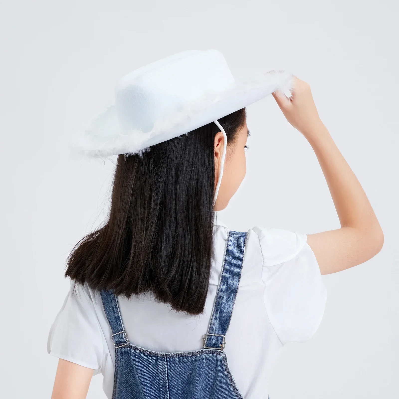 قبعات رعاة البقر للأطفال والبنات والأولاد بحافة واسعة قبعة راعية البقر الغربية مع حزام قابل للتعديل وإكسسوارات الأزياء التنكرية