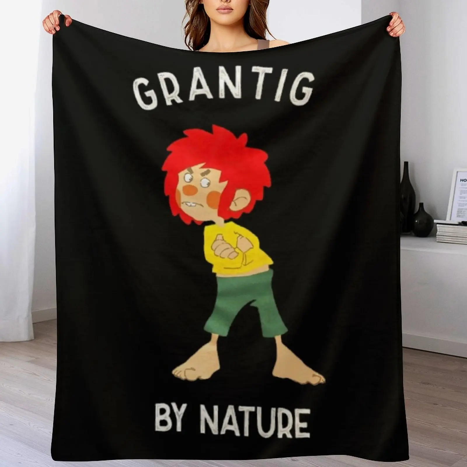 

Pumuckl Grantig by nature Throw Blanket Travel Retros blankets and throws Flannel Fabric Blankets