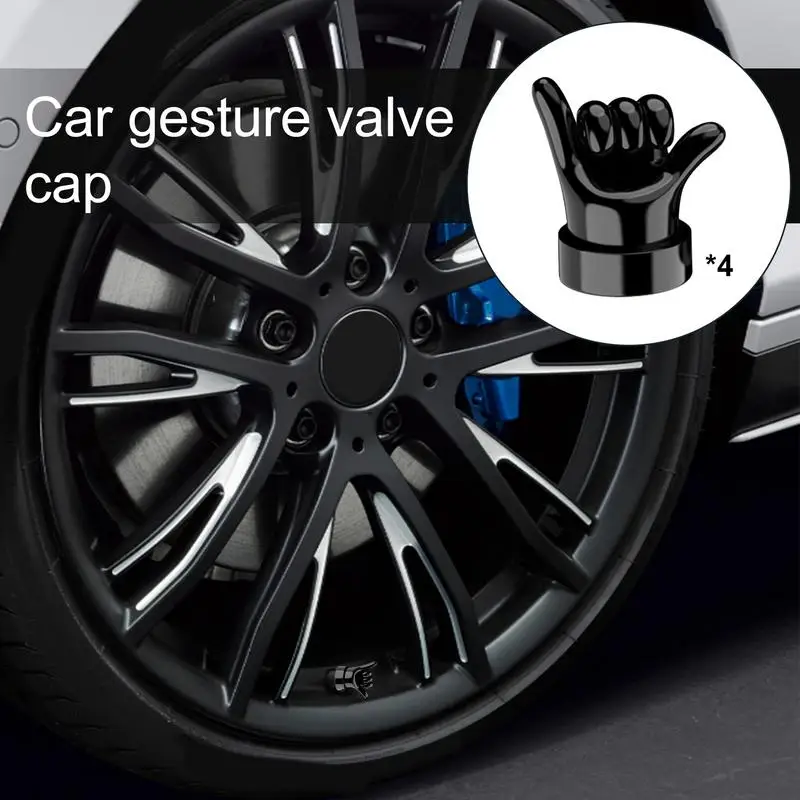 Tire Valve Caps Auto Hand Model Tire Pressure Caps Leakproof Rubber Replacement Stem Cover Decorative Car Tire Air Valve Cap