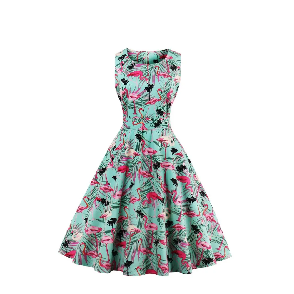 2025 New Women's Sleeveless Print Dress - Retro Audrey Hepburn Style Dress