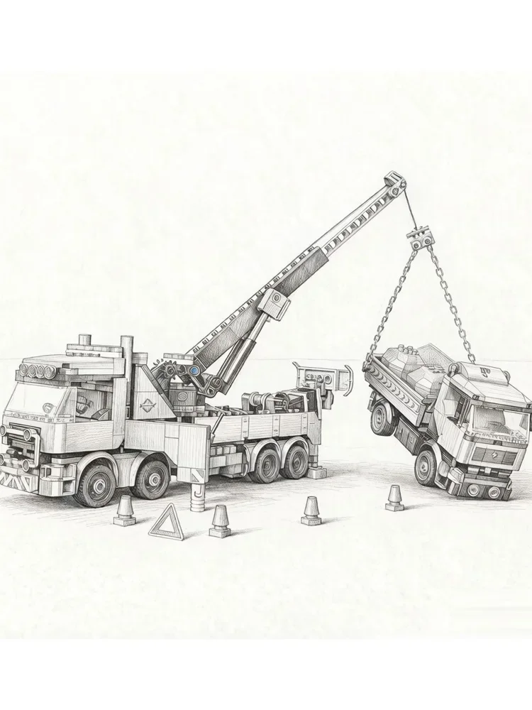 Moc Toy Brick Heavy Crane Truck Building Bricks Set 1280PCS 2026 New, Exquisite Display Model, Perfect Gift for Kids