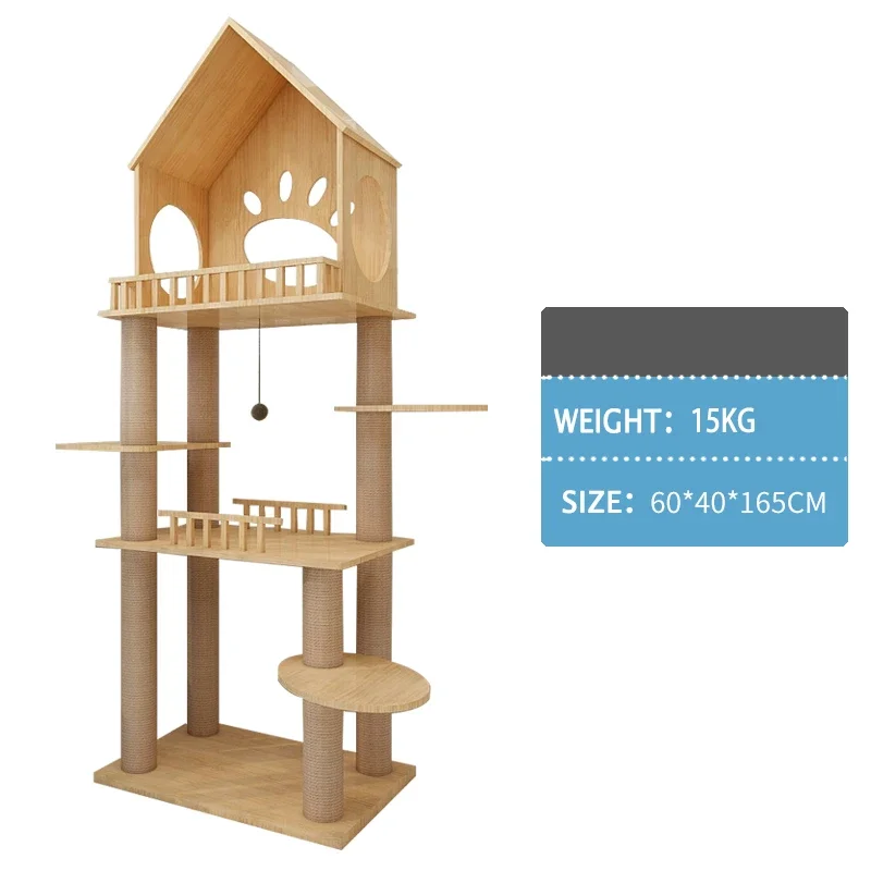 custom top selling cat climbing tree luxury cat high quality with low MOQ wooden tower tree