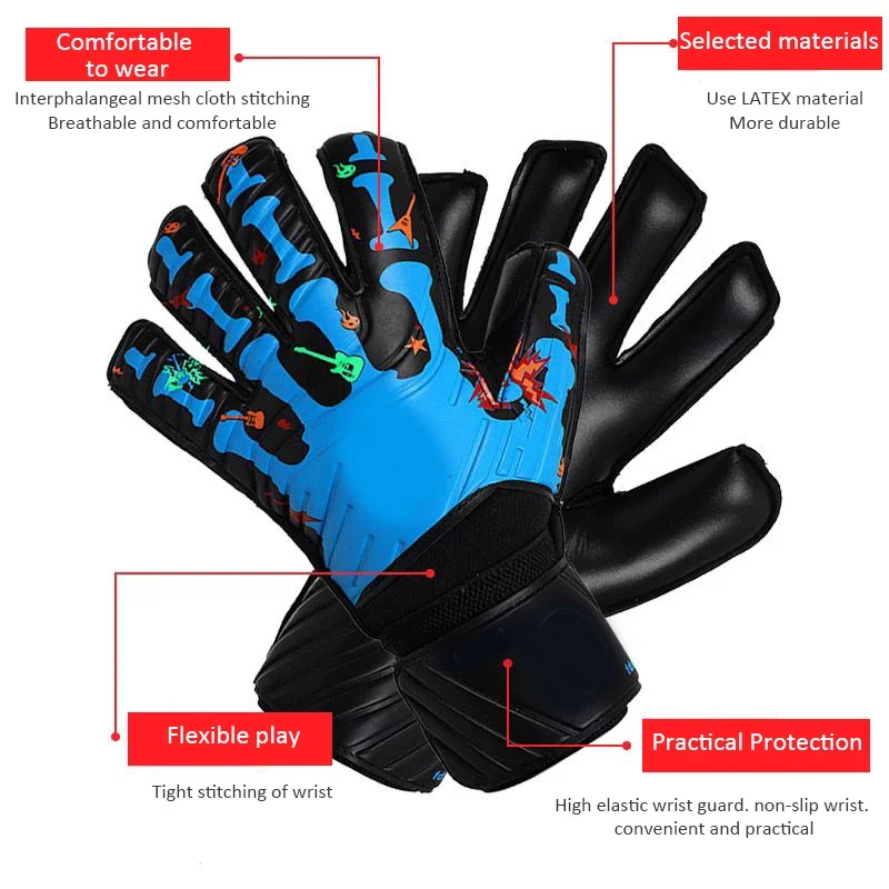 Football Goalkeeper Gloves Guard Breathable Non-slip Football Goalie Gloves Major Thicken Kids Adults Sports Hand Protection