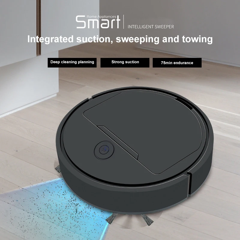 Automatic Robot Vacuum Cleaner Smart Touch Sweeping Dry Wet Cleaning Machine 1000Pa Suction Charging Intelligent Vacuum Cleaner