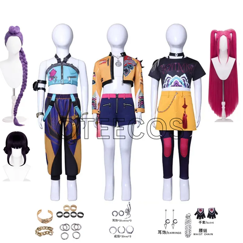 

KPop Demon Hunters Cosplay Rumi Zoey Mira Costume Girls Halloween Carnival Party Outfits Fantasia Clothing Jacket Suits Wig