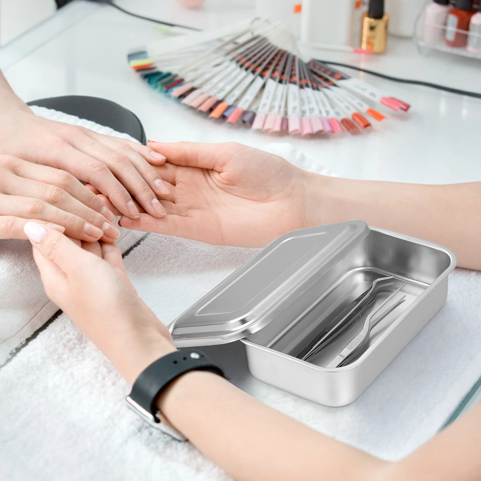 

8 Inch Stainless Steel Sterilization Tray Lid Included Durable Elegant Eco Friendly Surgical Dental Tools Organizer