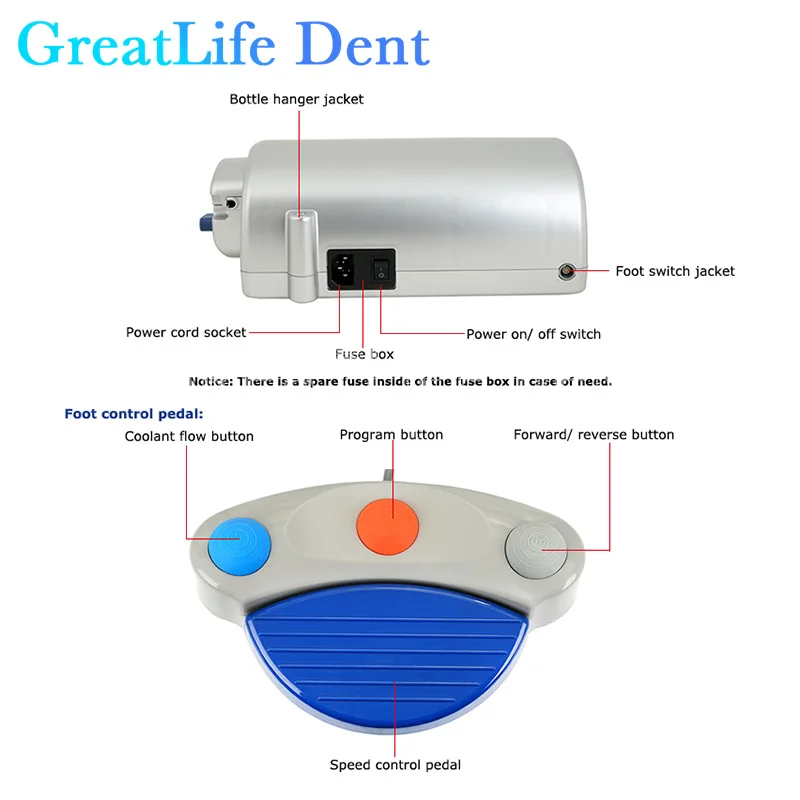 GreatLife Dental Brushless Drill Motor Implant Dental Implant Motor Implant System with 20:1 Reduction Contra Angle Handpiece