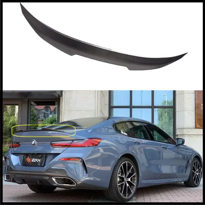 For BMW 840 G14 G15 G16 2019 2020 2021 2022 2023 High Quality REAL Carbon Fiber Rear Trunk Wing Spoiler Kit Refits