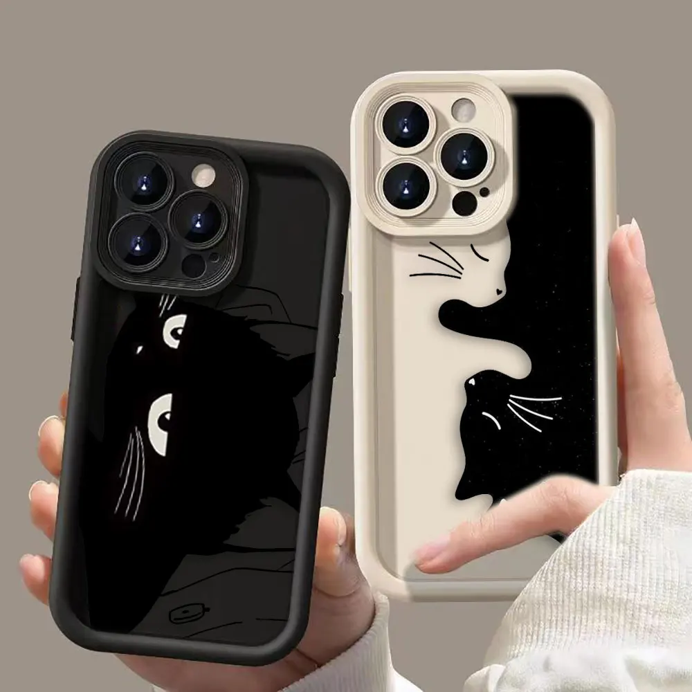 

Funny Black Aggrieved Cat Case For VIVO V11I V15 V20 V23 V23E V25 V27 V27E V29 V30 X60 X70 X80 X90 X100 Case Funda Coque Shell