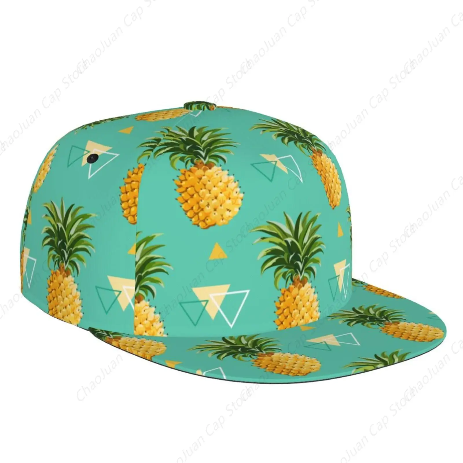 

Кепка Snapback с плоскими полями и геометрическим ананасом для взрослых и подростков, крутая шляпа в стиле хип-хоп, шляпа от солнца, дышащие регулируемые бейсболки