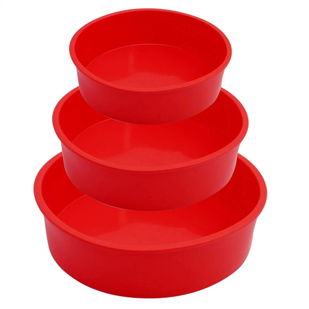 4/6/8inch Silicone Cake Mold Tray Pans Round Baking Mold Kitchen Silicone Nonstick Baking Pans Reusable Cake Pans Bakingt Tools