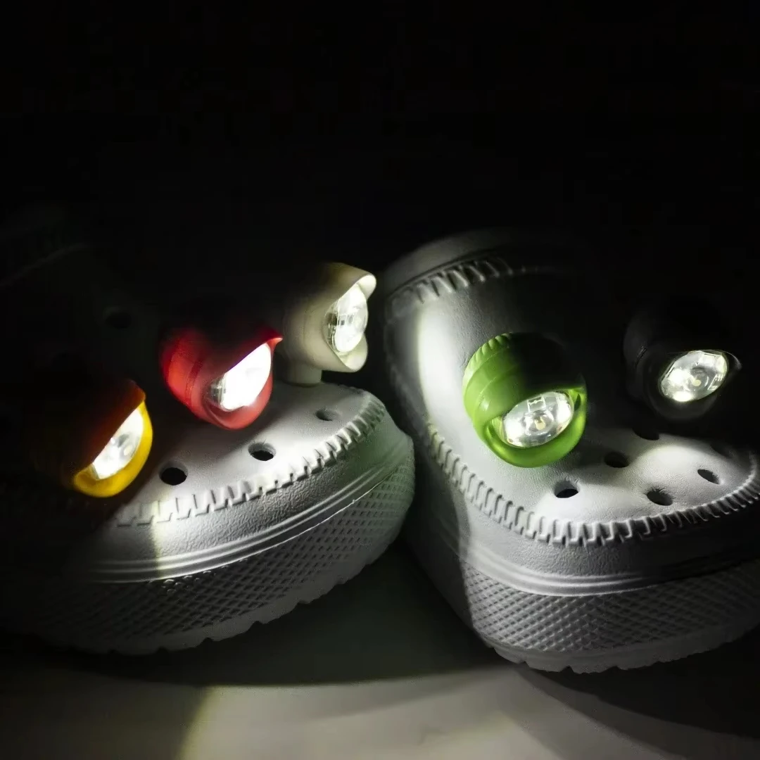 2pcs PVC LED Shoe Light Shoe Charms Accessories for Nighttime Walking DIY Slide Sandals Shoe Decoration Shoe Lights Gifts