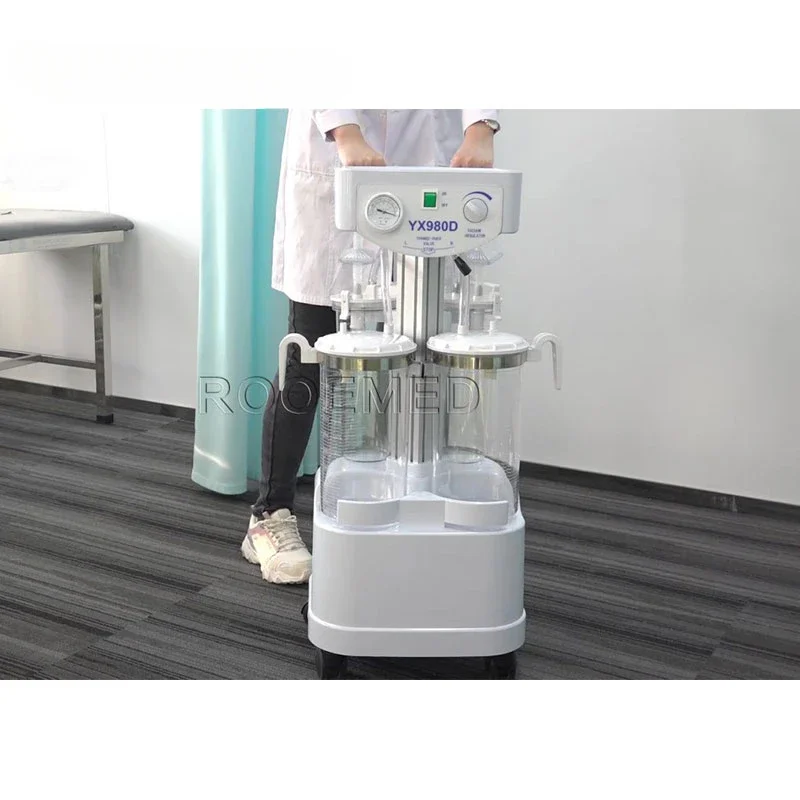 YX980D High Vacuum and Low Noise Medical Mobile Electric Operation Portable Water Suction Machine