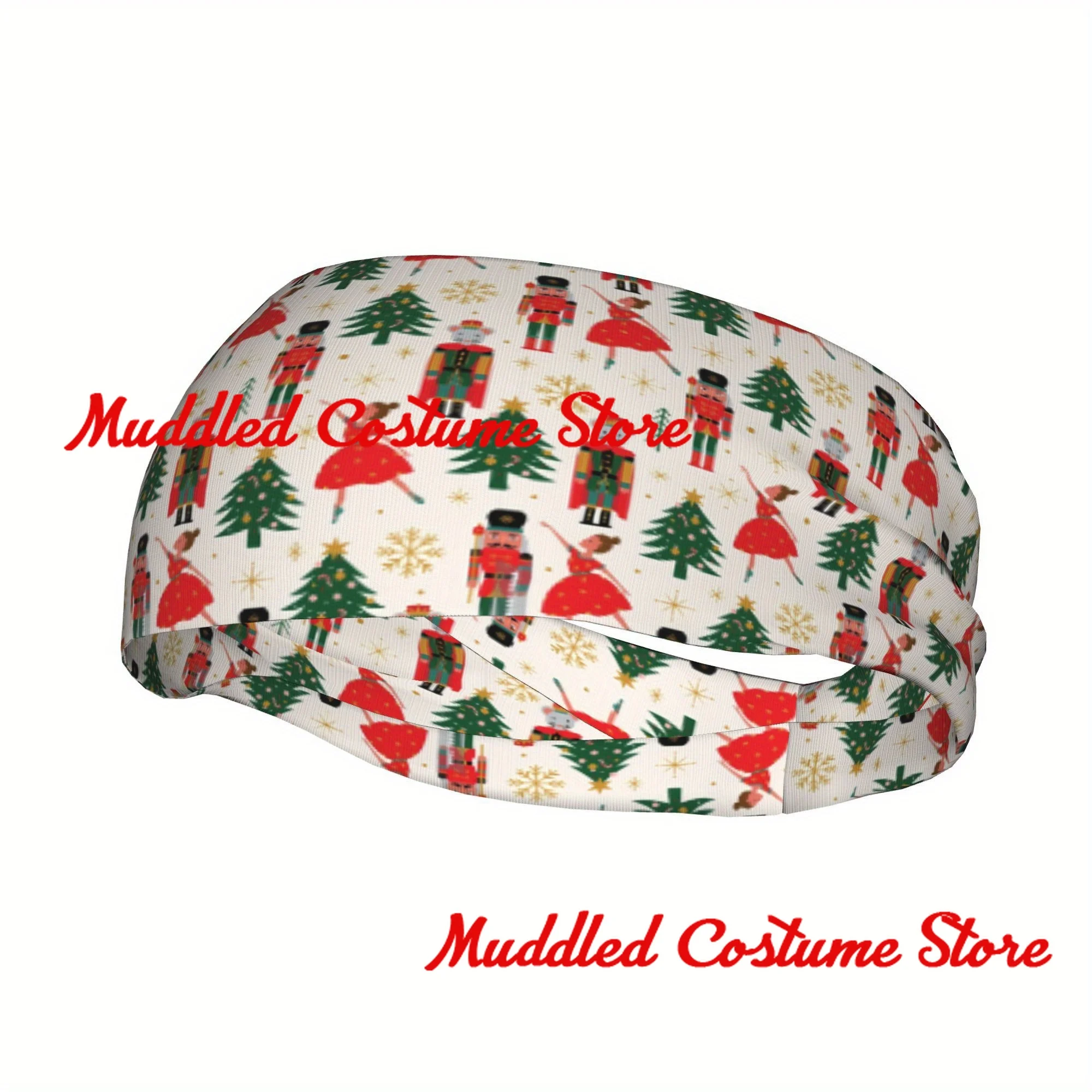 

Щелкунчик Рождественская елка Спортивная повязка на голову Спорт Йога Фитнес Эластичная повязка на повязку для волос Эластичная повязка на голову