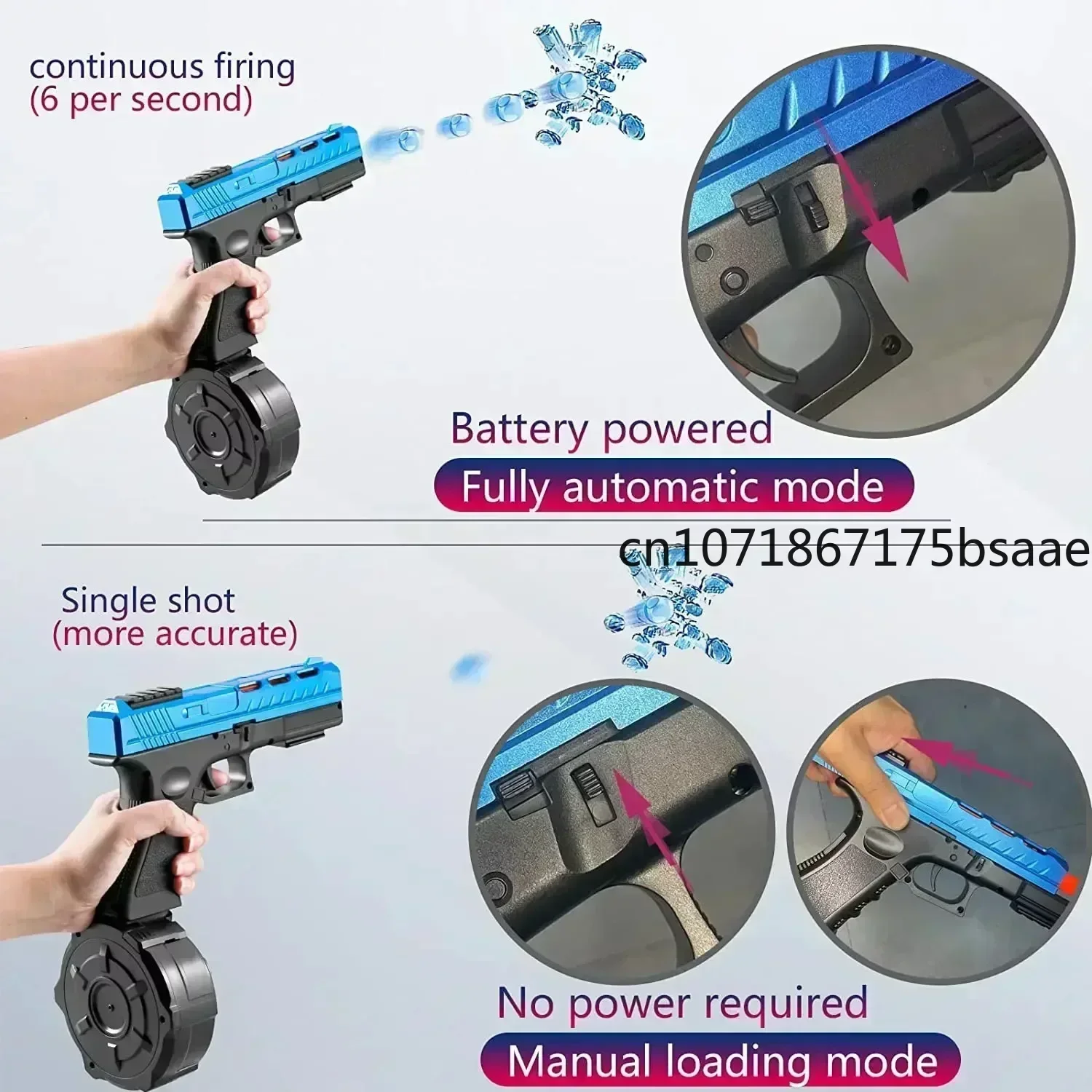 JM-X2 Pistol Dark G17 GIock Guns Blasters Water Ball Gun Vending Machine With Gel Bullet Gun Acsessories Outdoor Shooting Toys