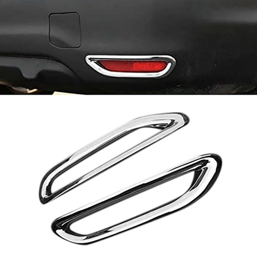 Car Chrome Silver Rear Reflector Fog Light Lamp Cover Trim Bezel Frame for J11