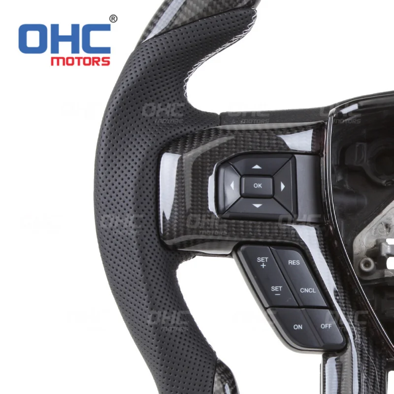 For Ford F150 Raptor Cross-border productperForated leather carbon fiber car steering wheel assembly modification