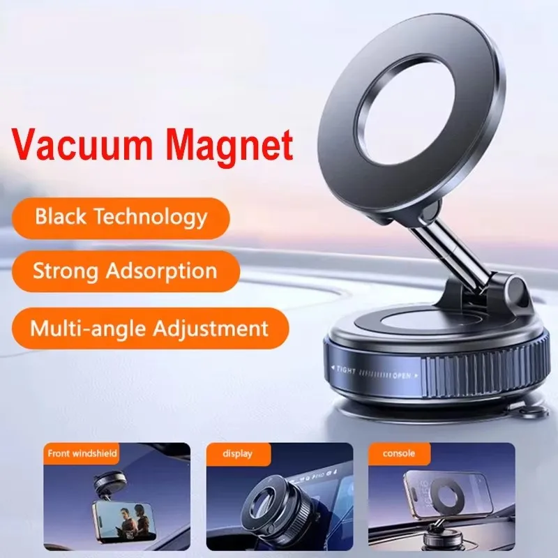 

Vacuum Magnet Bracket Upgraded Version Multi-angles Adjustment Strong Magnetic Suck Design Foldable Car Navigation Phone Holder