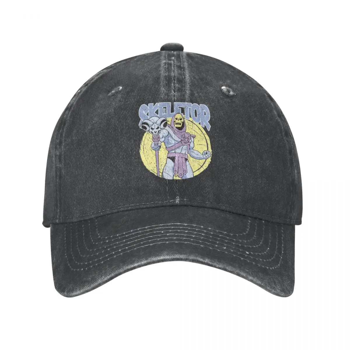 

Skeletor Masters Of The Universe Cartoon Unisex Style Hat Heman He-Man Distressed Denim Washed Caps Outdoor Activities Dad Hat