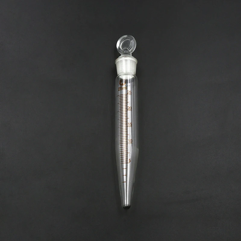 5pcs 25ml Glass sharp bottom centrifugal tube with frosted plug,Laboratory test tubes with graduated lines