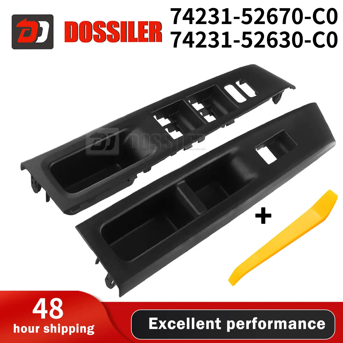 74231-52670-C0 74231-52630-C0 Dossiler Car Front Armrest Upper Panel Door Glass Lift Switch Cover for Toyota for Vitz 2010-2014