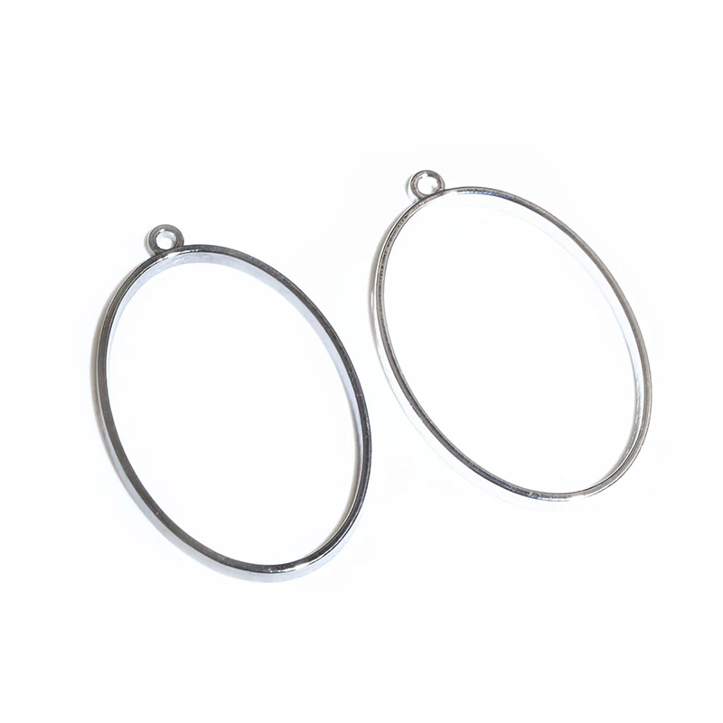 10 sztuk 37x23mm owalny kształt obramowania forma geometryczna pusta ramka epoksydowa zawieszka taca na biżuterię DIY akcesoria — zdjęcie 3