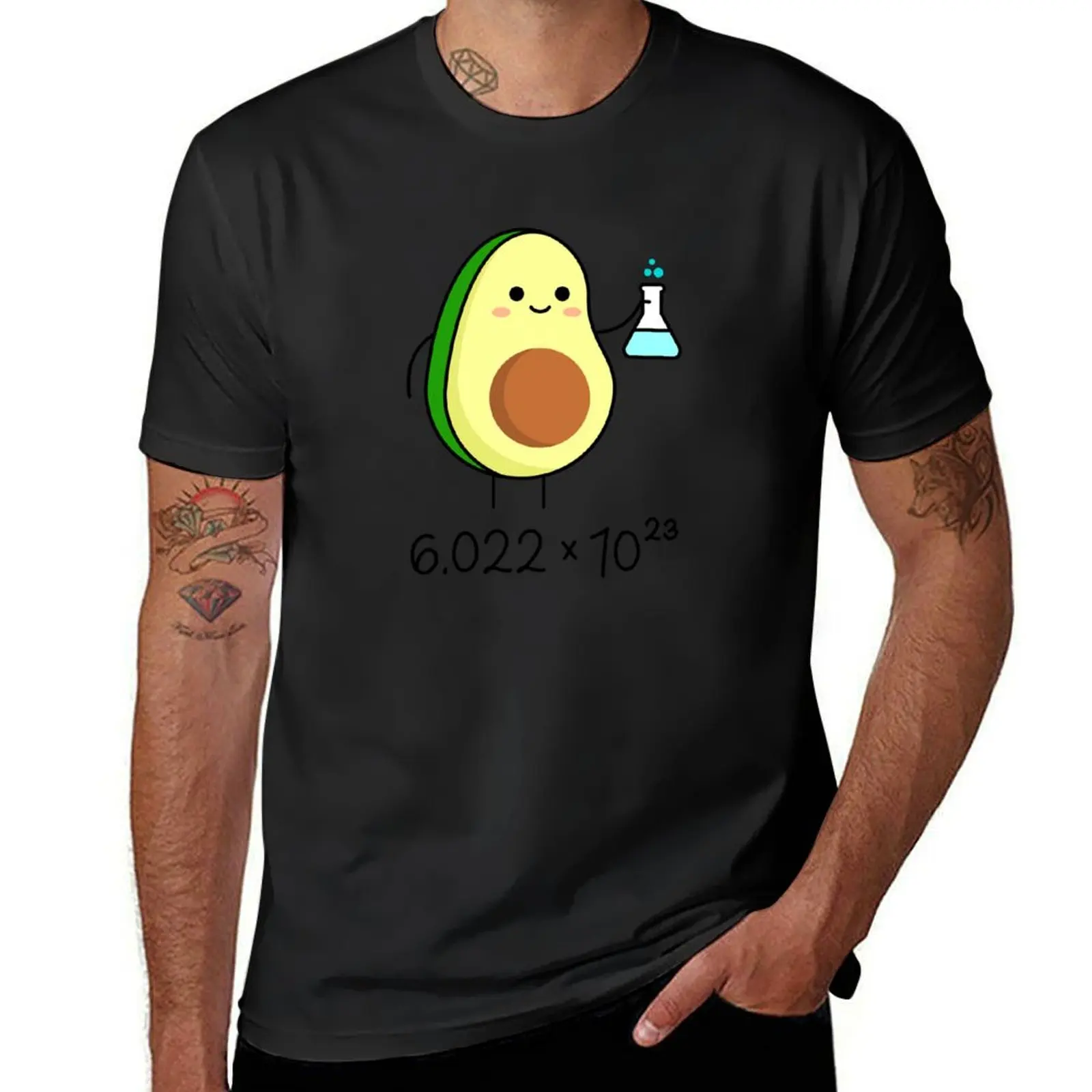 

Cute Avocado Chemist. Avogadro's Number Pun. T-Shirt summer tops graphics T-shirt men