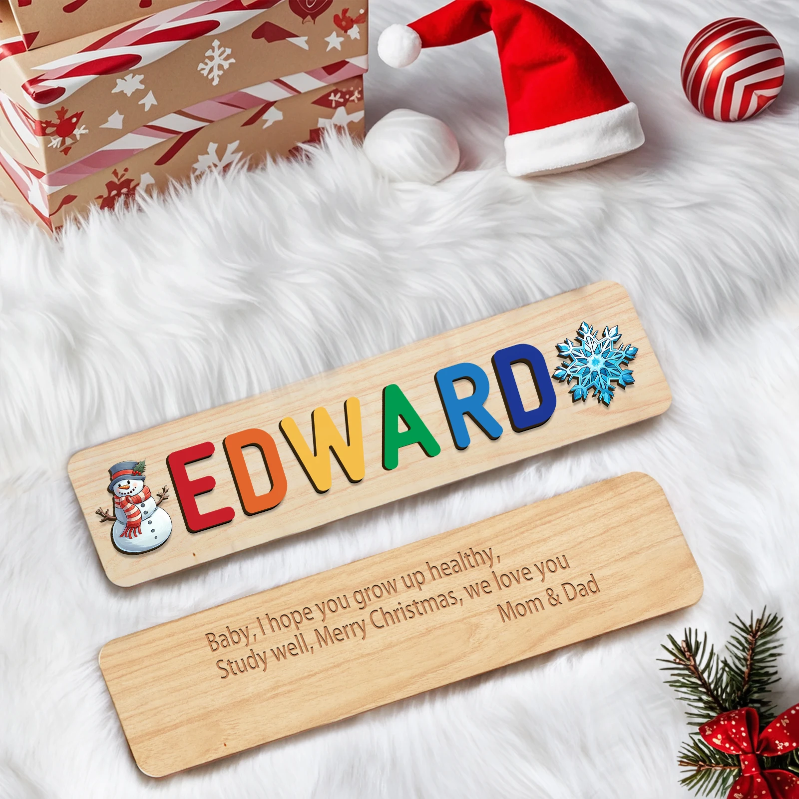 Custom Wooden Name Puzzle: Personalized Christmas Gift for Children - A Unique Keepsake for the Holiday Season