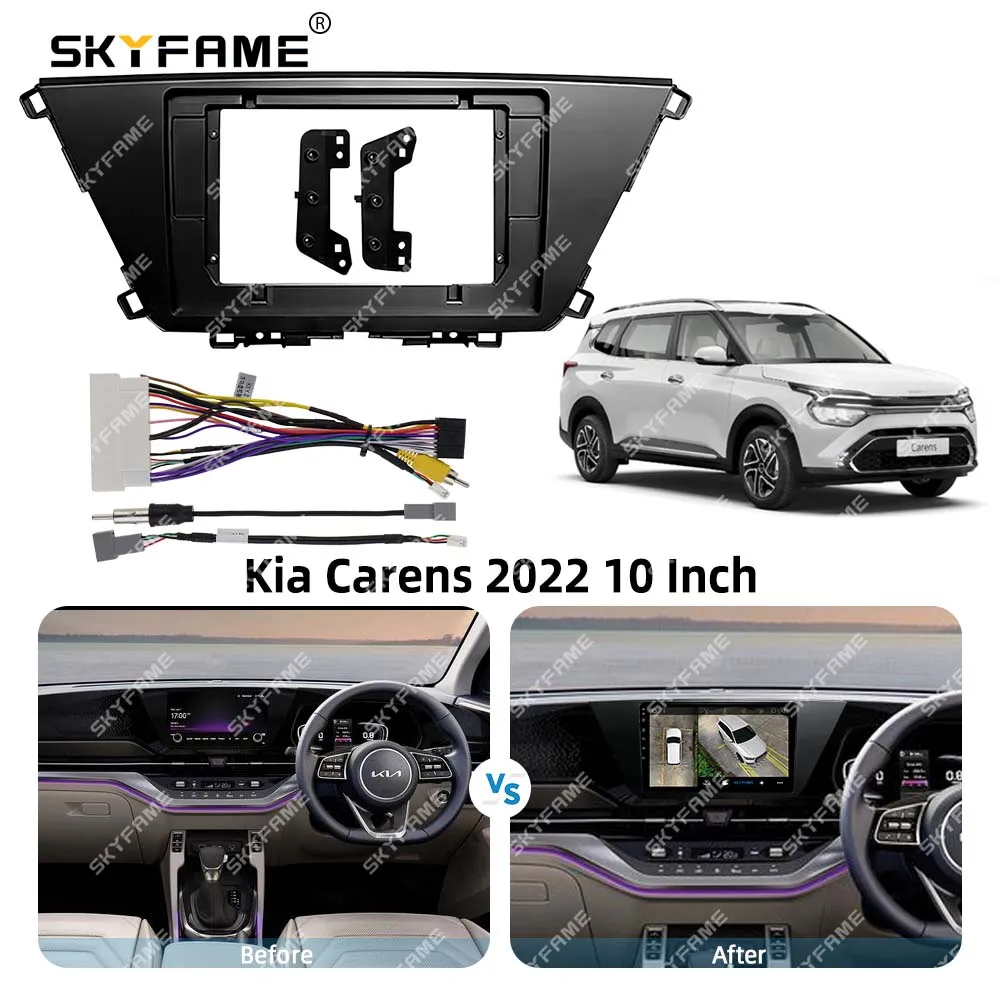 SKYFAME Car Frame Fascia Adapter Android Radio Dash Fitting Panel Kit For Kia Carens