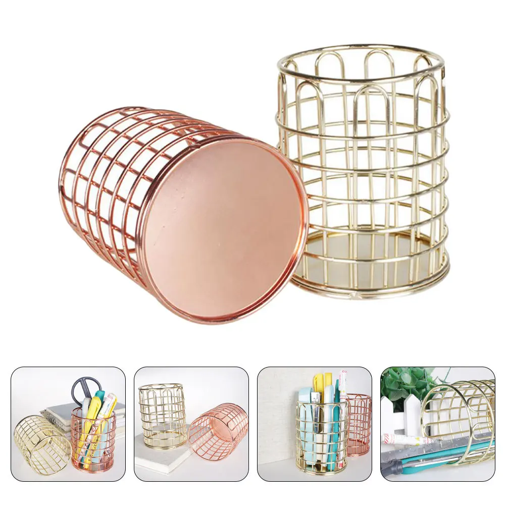 

2Pcs Stationery Containers Elegant Simple Design Pen Holder Desktop Organizer for Cosmetics Jewelry Small Items
