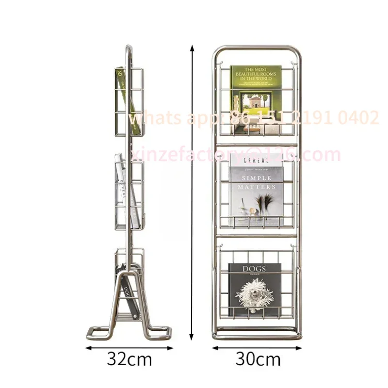 رف عرض المجلات القابل للتخصيص، رف كتب عتيق متحرك، رف تخزين مدمج للمنازل الحديثة #6