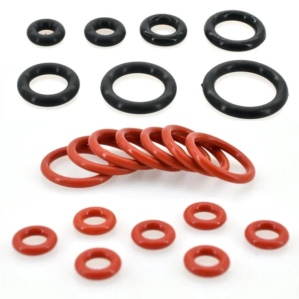 Red VMQ O Ring Washer Black NBR Oring Silicone High Temperature Orings Kit Plumbing Gaskets Oil Resistant O-ring Pressure Rubber