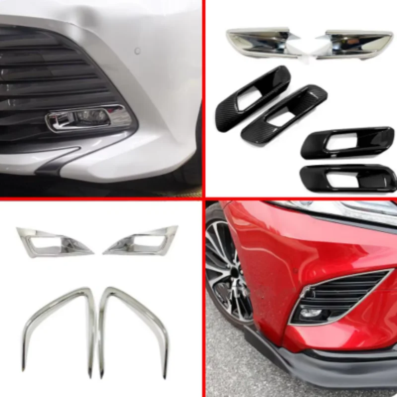 

Car Styling Body Front Fog Light Lamp Frame Stick Eyebrow Cover Trim 2PCs For Toyota Camry XV70 2018 2019 2020 2021 2022 2023