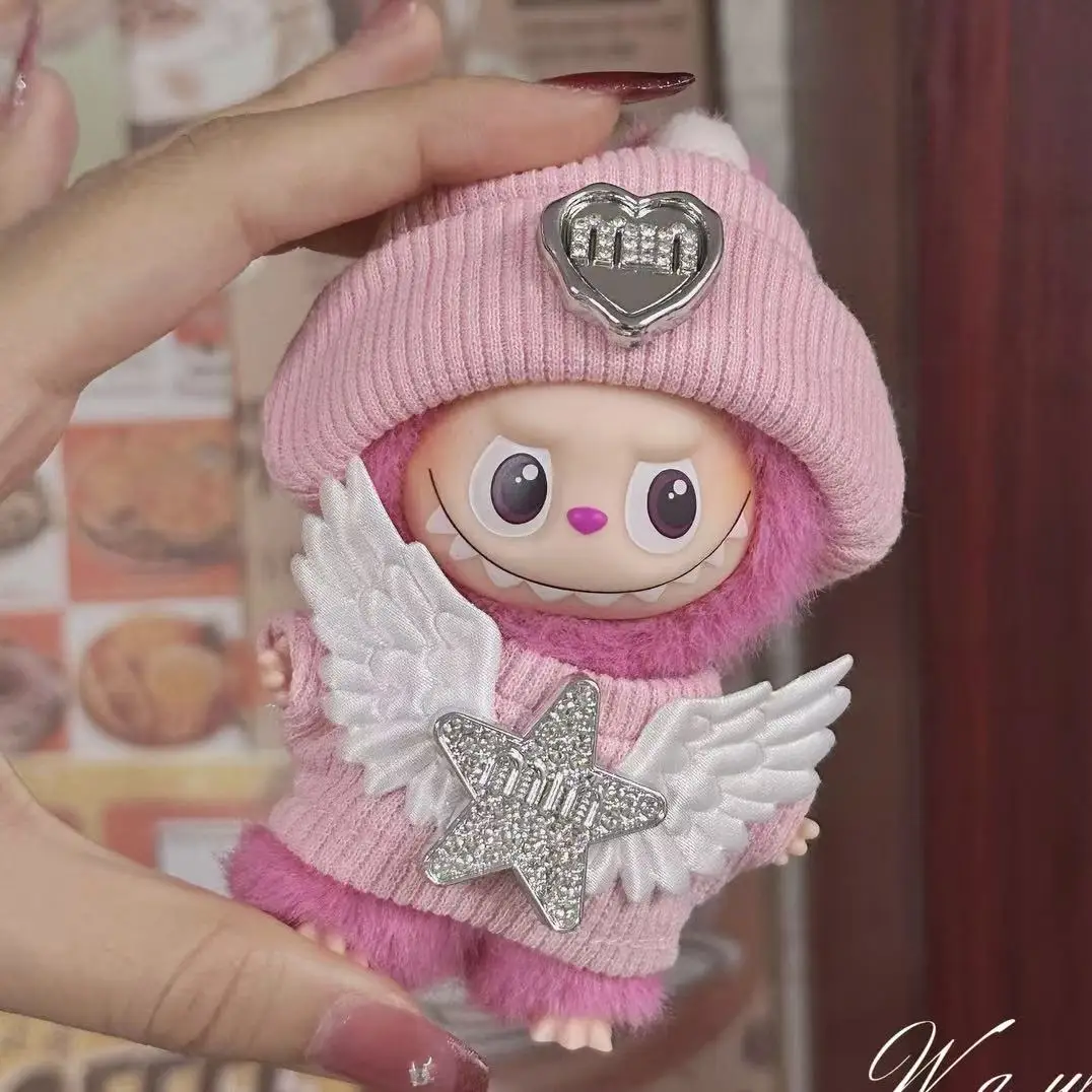 Mini Luxury Clothes for 10cm Labubu V4 Korea Classic Style Dress Set Fashion Clothes for Mini Labubu 4.0 Dolls Accessories