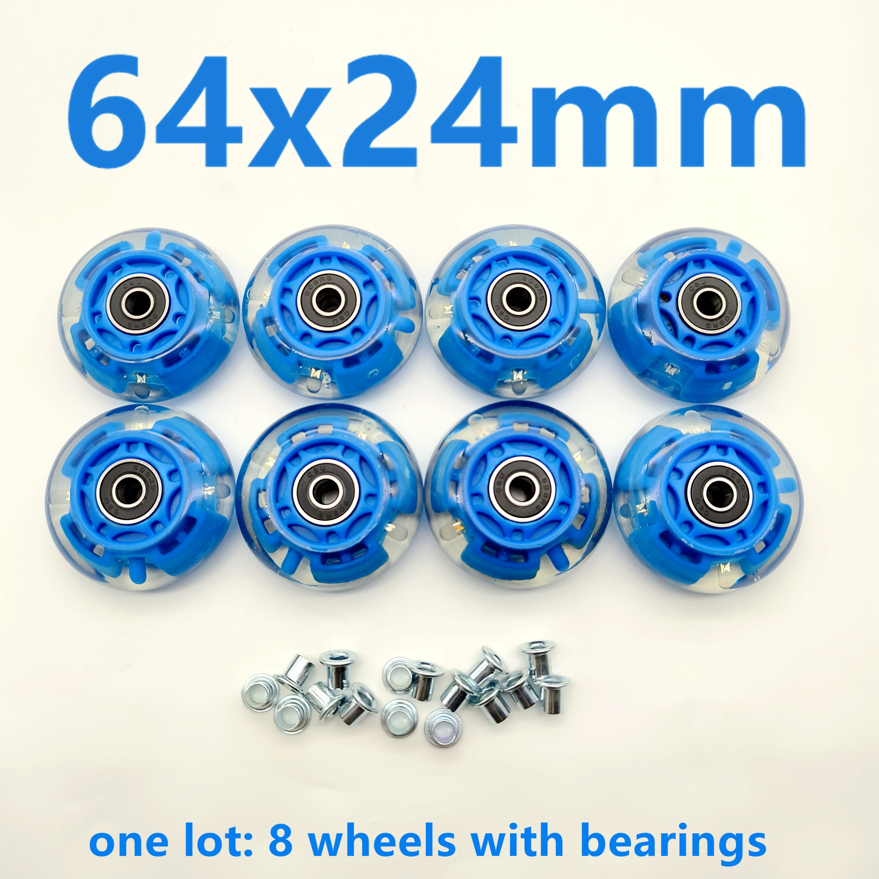 free shipping roller skates flashing wheel children 60x24 mm 64x24mm with bearings 8wheels/lot