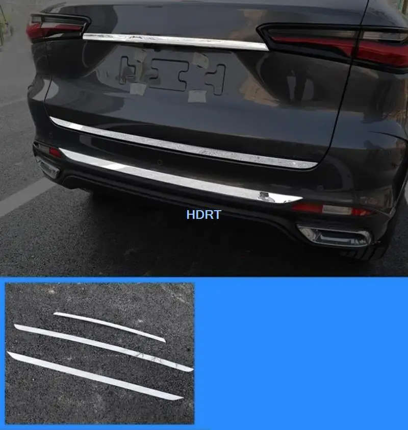 Car Style Rear Trunk Moulding Tail Door Trim Strip Grille Middle Mesh Cover Protection For Changan Auchan X5 2021 + Accessories