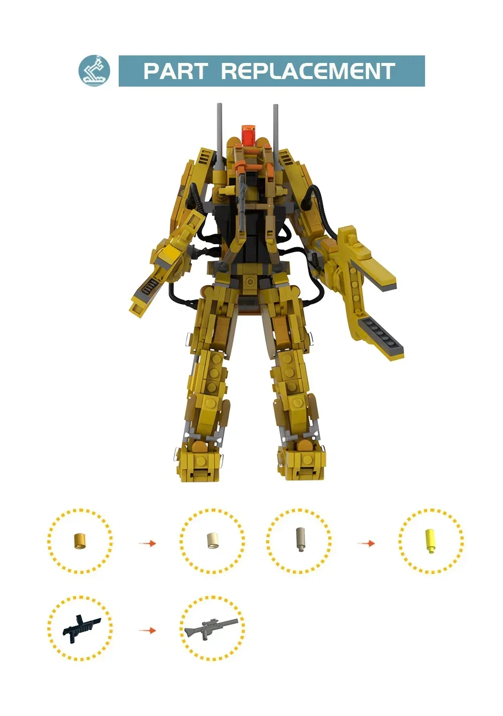 MOC-129373 Space Aliened Mecha Robot Model Mini P-5000 Powered Work Loader Building Block Set DIY Kids Puzzle Toys Gift 576 PCS