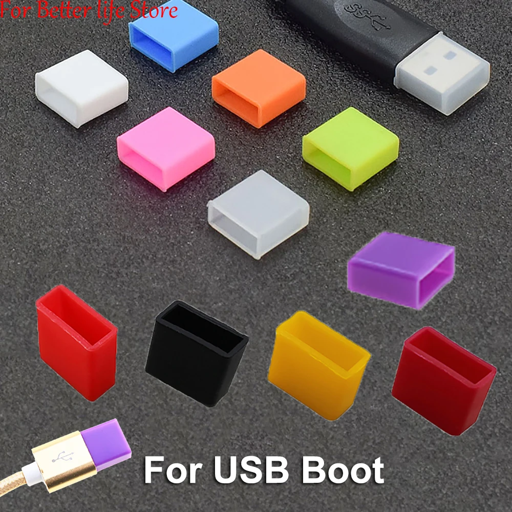 10PCS/Set  USB Male Dust Cover Silicone Anti-Dust Plug Stopper Cap Cover Protector Lid Consumer Data Line Cable Stopper