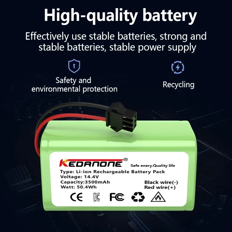 

14.4V Replacement Battery for Conga Excellent, Deebot N79S/N79, Tesvor X500, Robovac 11 - Rechargeable Li-ion