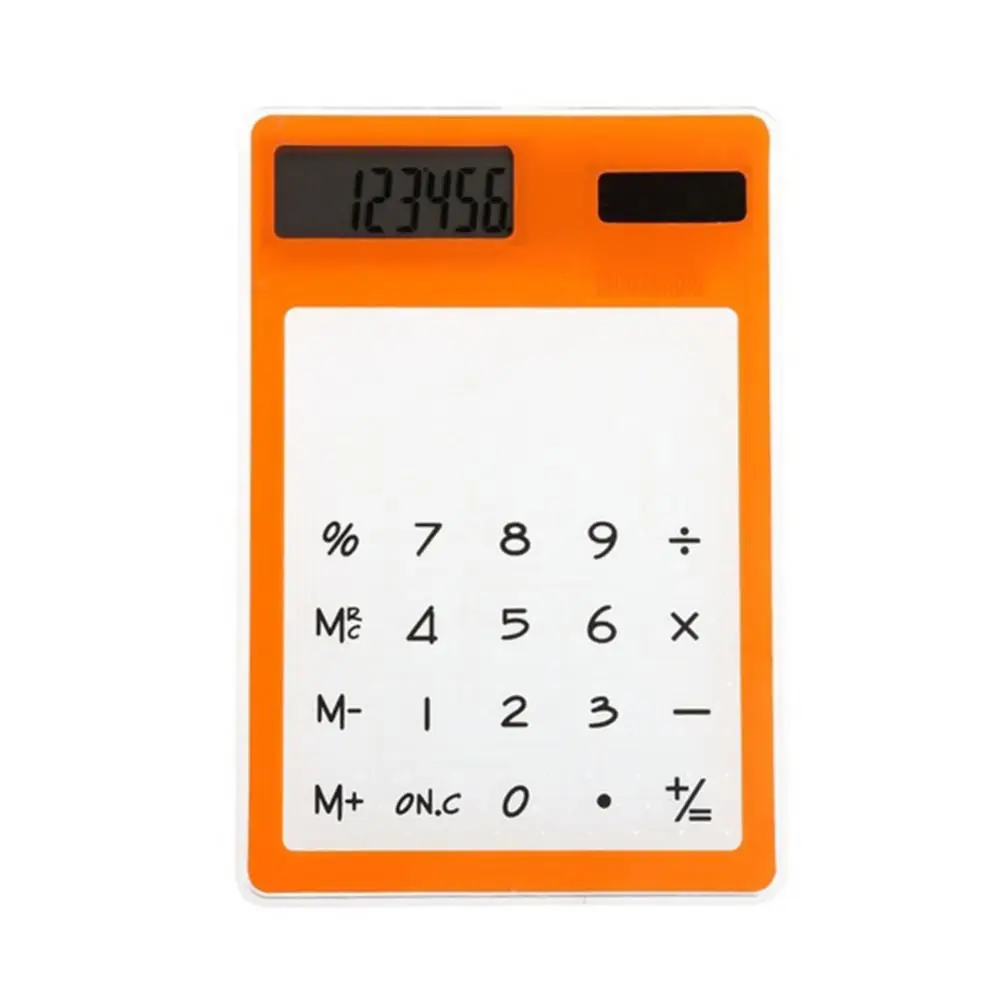 Ultra Slim Mini Transparent Solar Powered LCD Touch Screen Student Calculator