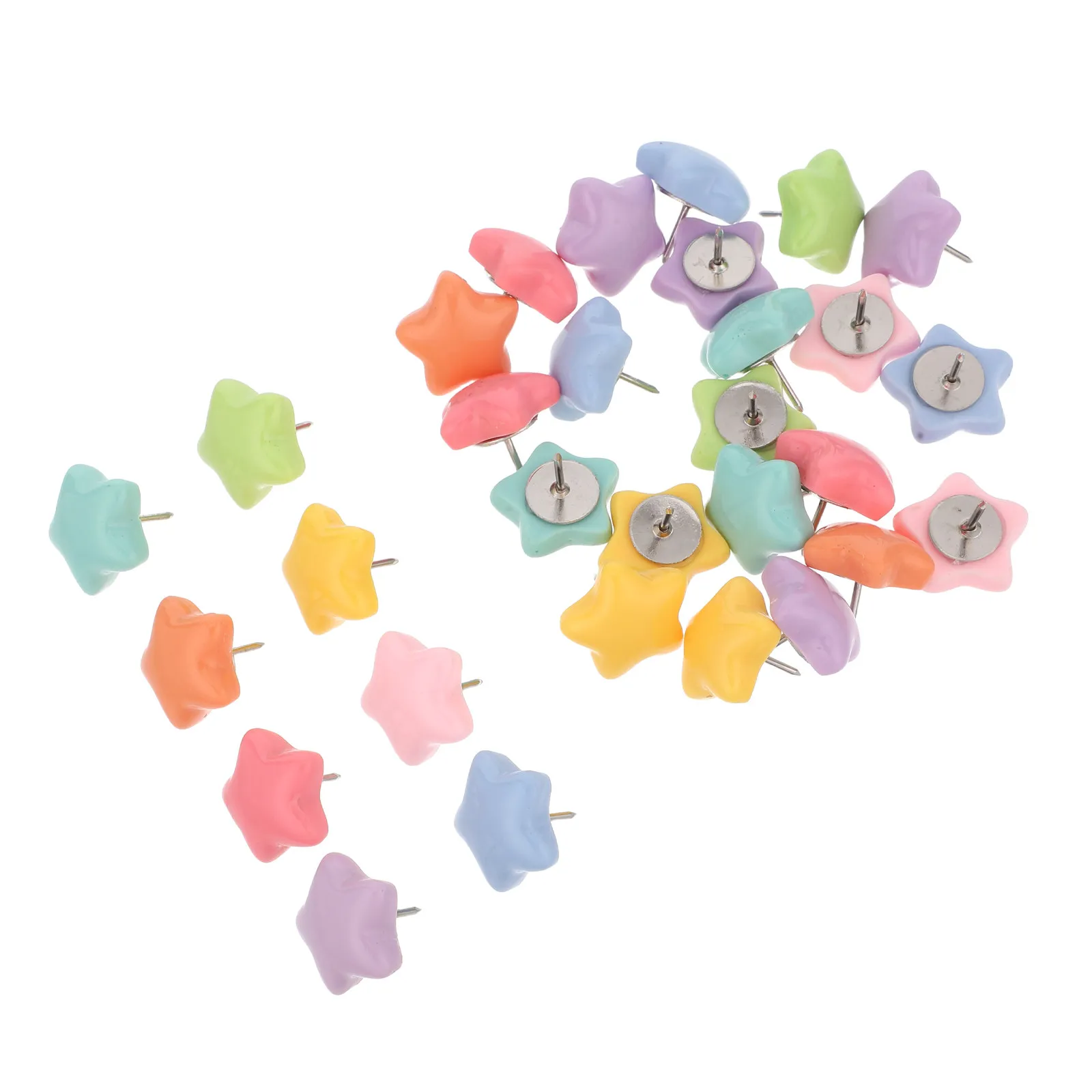 

30Pcs Colored Star Shaped Thumbtacks Flat Push Pins for Cork Board Bulletin Board Wall Hanging Picture Display Nails