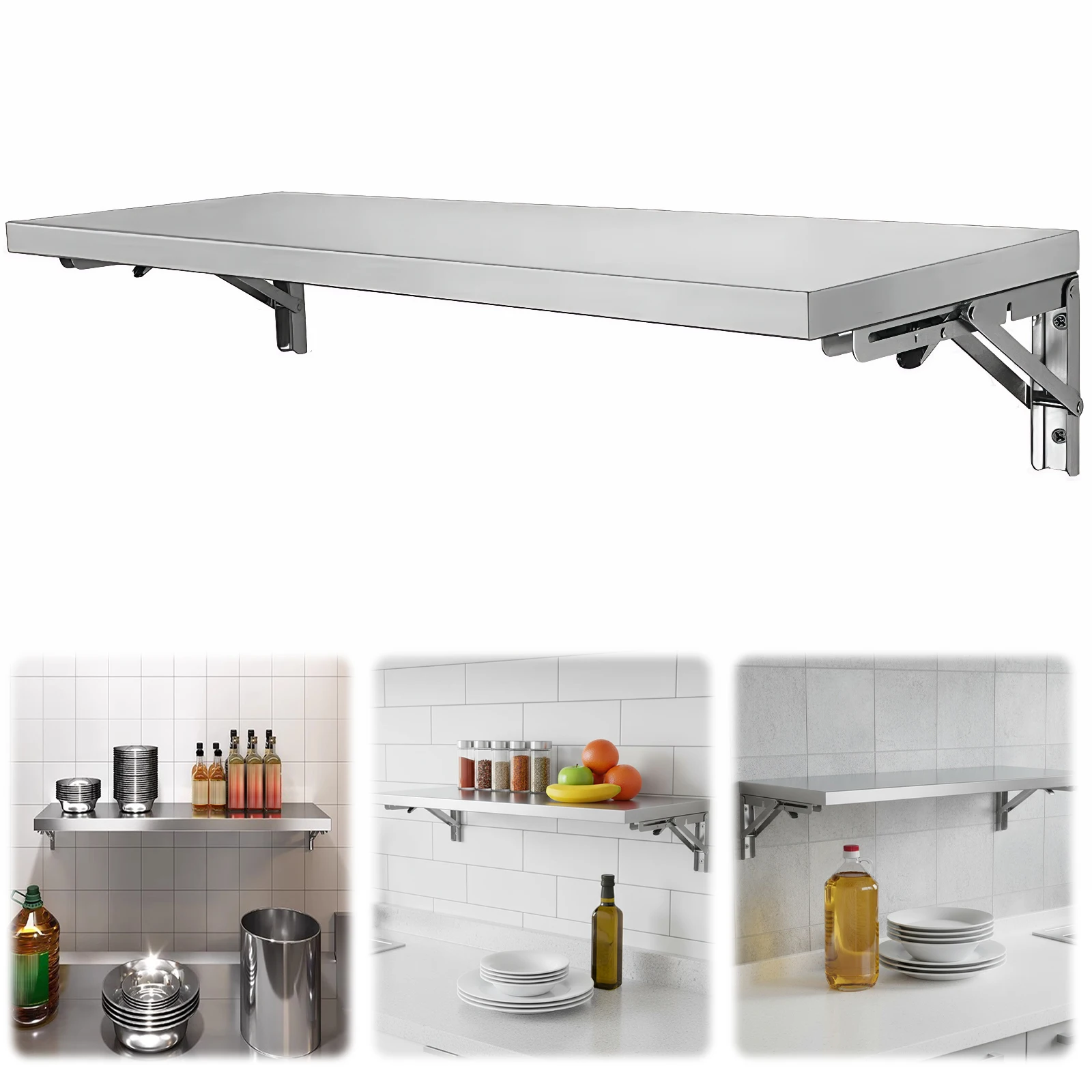 

Stainless Steel Campervan Folding Bracket for Kitchen Dining Room (50cm Length)