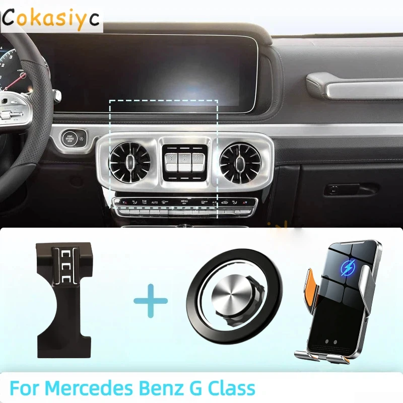 Made to measure For Mercedes Benz G Class 2019-2022 G500 G63 W463 AMG Phone Holder Car Magnetic Mount Smart Sensing Wireless