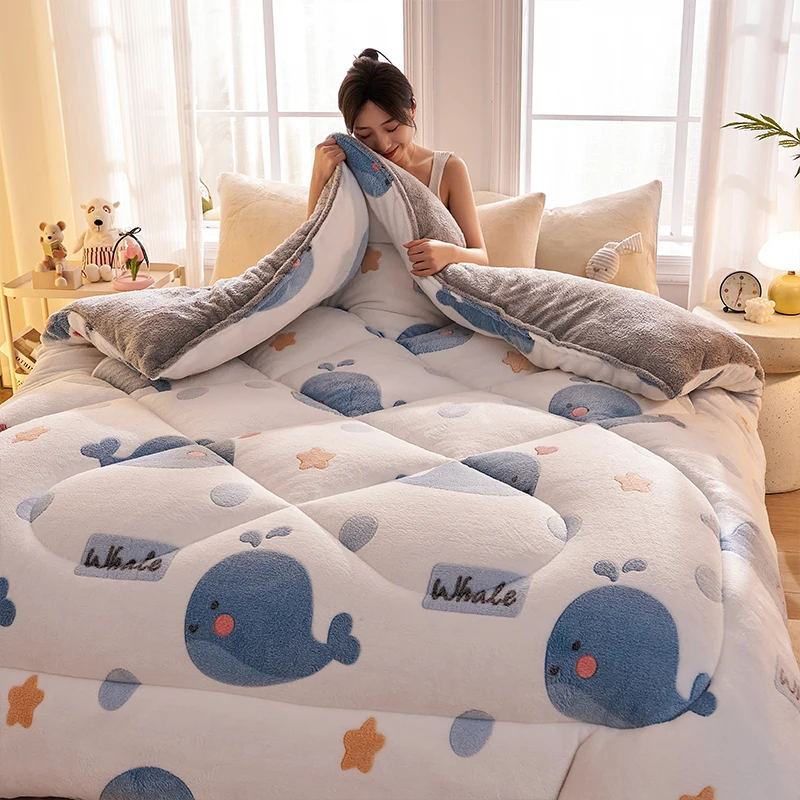 Lamb wool quilt thickened winter super warm blanket with wool 5kg thicken comforter spring autumn new student dormitory blanket