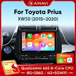 Ainavi Android 12 Autoradio Per Toyota Prius XW50 2015-2020 Stereo Carplay Auto GPS Navi Lettore Multimediale Android No 2Din DVD