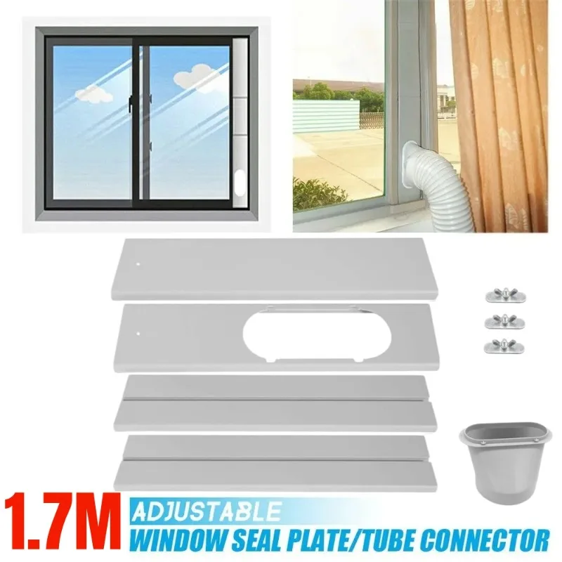 Portable Air Conditioner Window Kit Adjustable Sliding Window Seal Plate Exhaust Hose Adapter Connector AC Vent Panel Accessorie