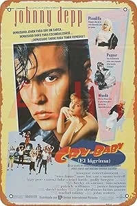 Seadlyise Cry-Baby 1990 Vintage Movie Tin Sign Size 8x12 Inches for Bar Wall Decor Movie Poster, 8inch*12inch