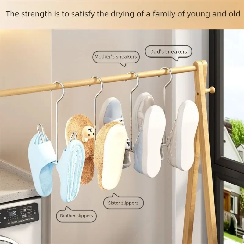 4pcs Stainless Steel U-Shaped Shoe Drying Racks Multifunctional Balcony Windowsill Drying Rack Household Shoe Drying Rack